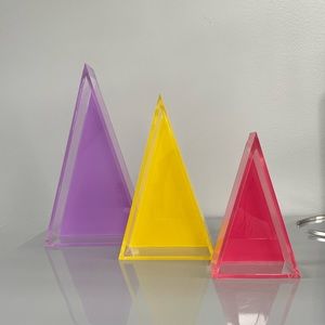 Kailo Chic Acrylic Trees Set of 3, Lavender 10”, Yellow 8” and Dark Pink 6”